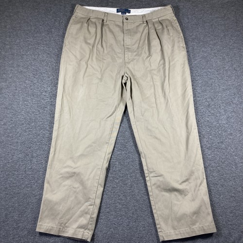 Polo By Ralph Lauren Andrew Hose Herren 40/30 Khaki Plissee Klassisch Preppy