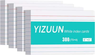 Index Cards 3X5, 300 Count, Heavy Ruled Index Cards, Notecards 3X5 Lined |  Flas