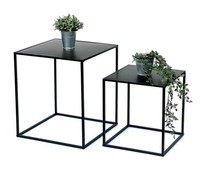 Couchtisch Schwarz Metall 2Er Set Beistelltisch Wohnzimmer Tisch Beistelltisch