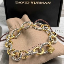 David Yurman Iconic 12mm Oval Link Cable Chain Bracelet 7.5 Inch Silver