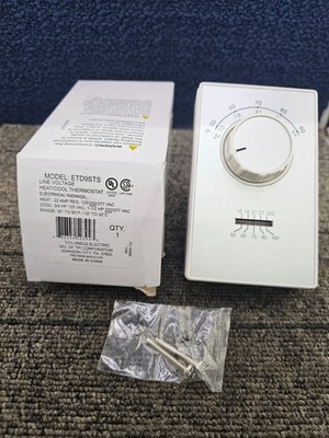 Columbus Electric ETD9STS 22A Line-Voltage Mechanical Room Thermostat Heat/Cool