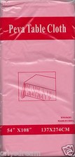 NEW Peva Table Cloth 54" x 108" 137cm x 274cm - PINK
