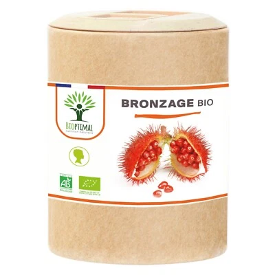 BIOPTIMAL Bronzage Bio - Complément alimentaire - Fabriqué en France - 200 GELULES