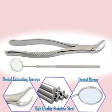 Dental Extracting Forceps 23 Lower Molars Cow Horn Surgical Free Dental Mirror