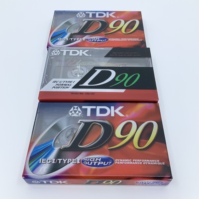 New 3 TDK D90 90 Min 2 High Output 1 Normal Position IECI Type I Blank Cassettes