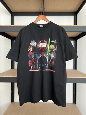 Vintage 1999 Star Wars Darth Maul Episode 1 Movie Black T-shirt Sz