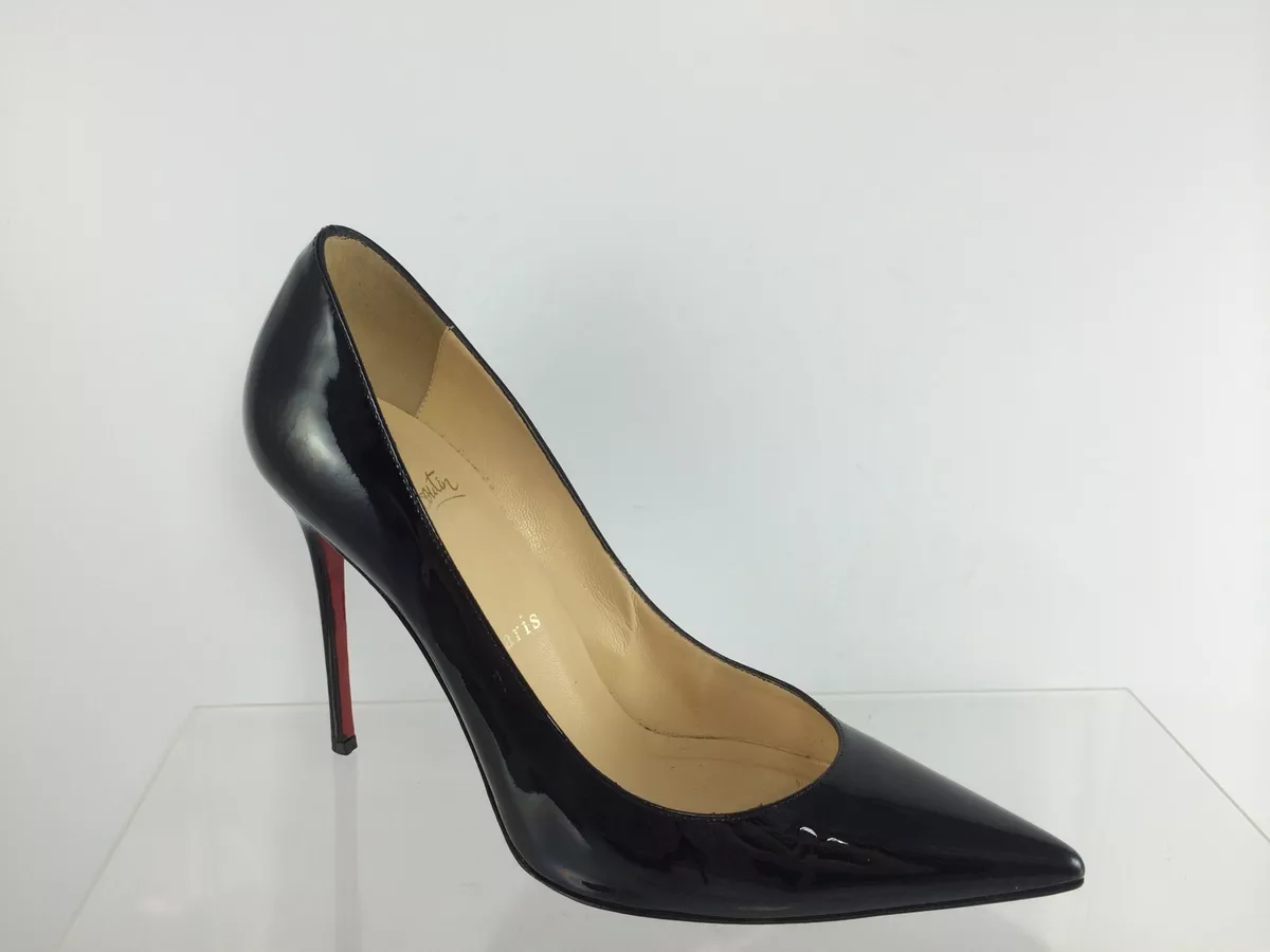 Stjerne genopfyldning Shipwreck Christian Louboutin Womens Decollete 554 100 Patent Leather Black Shoes  38.5 | eBay