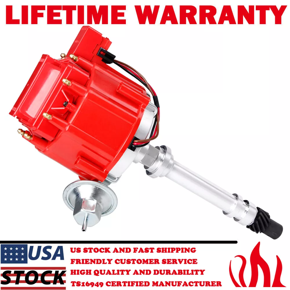 Racing Red Distributor 9000RPM For Chevy SBC BBC V8 350 454 Small/Big Block  GM08