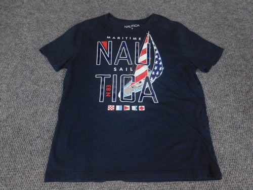 Nautica Mens Shirt Medium Blue logo graphic