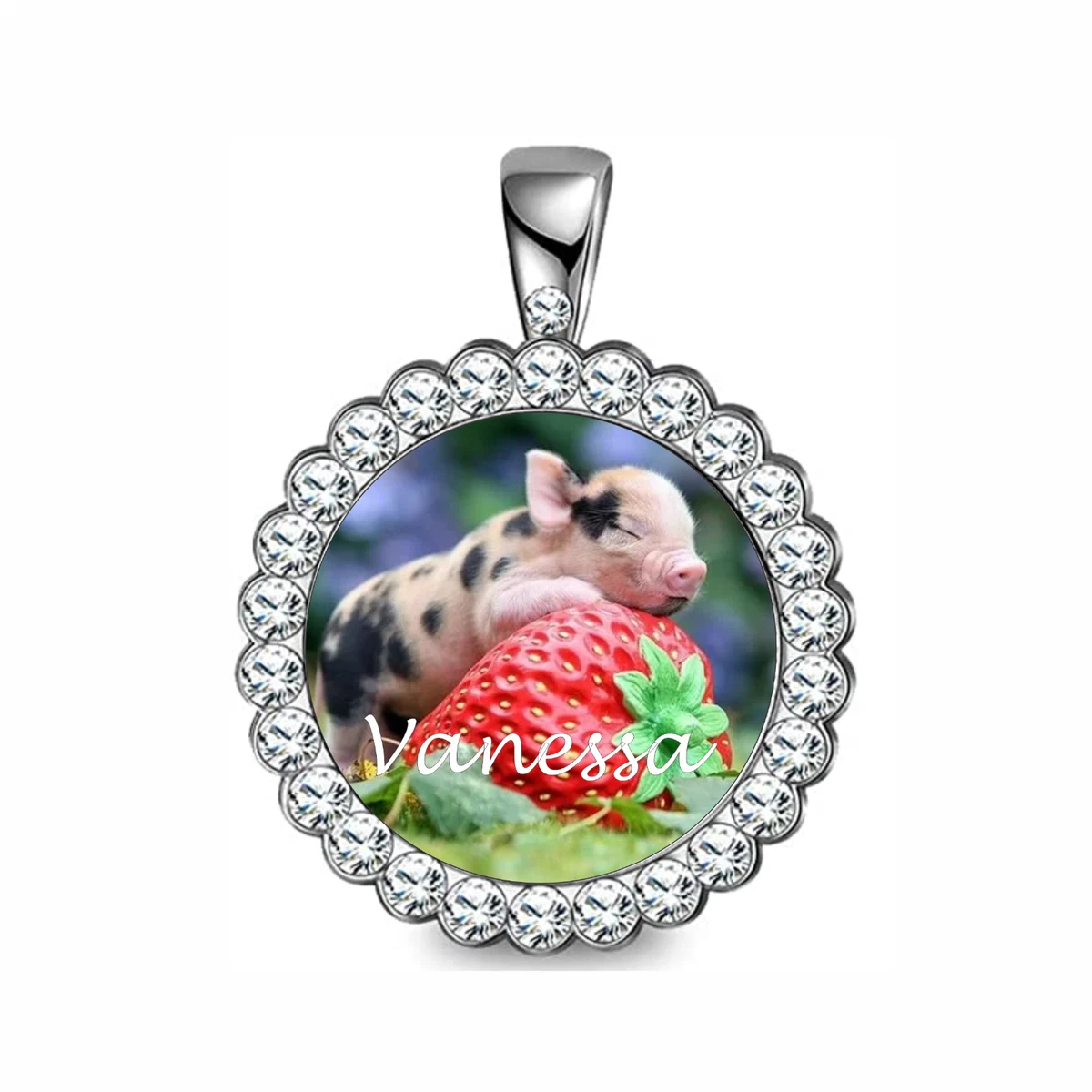 Diamond pig necklace clearance