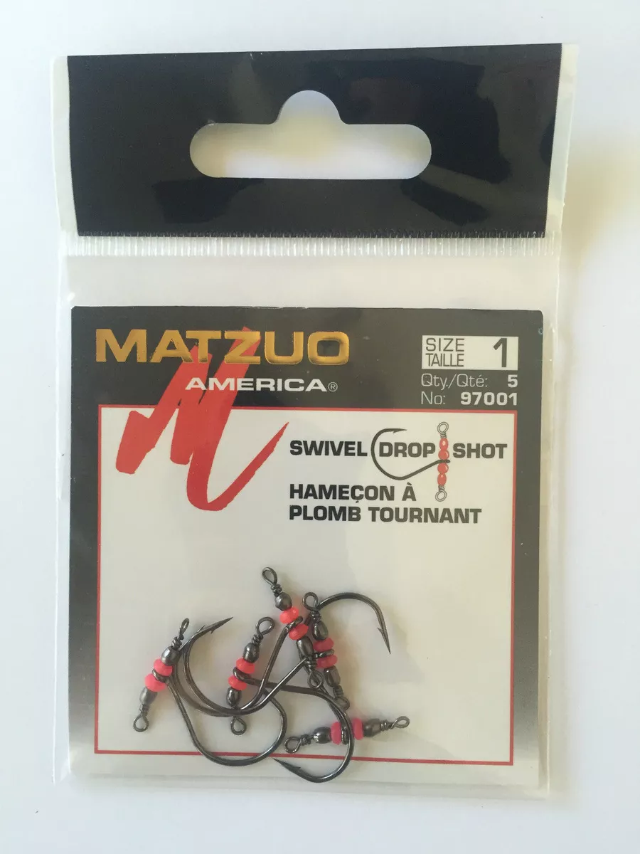 20 (4 packs of 5) Matzuo 97001 Drop Shot Swivel Hooks size 1