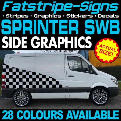 to fit MERCEDES SPRINTER SWB GRAPHICS STICKERS STRIPES RACE CAMPER VAN MOTORHOME - Picture 1 of 2
