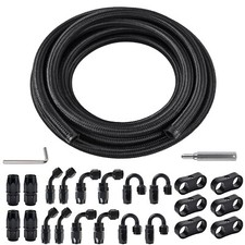 10ft 20ft 6an 8an 10an Nylon Ptfe Fuel Line Hose Fittings Kit Braided For E85