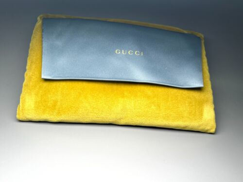 Neu Gucci Soft Case Tasche gepolstert Limited Edition gelb Samt X-Large Etui authentisch - Bild 9 von 14