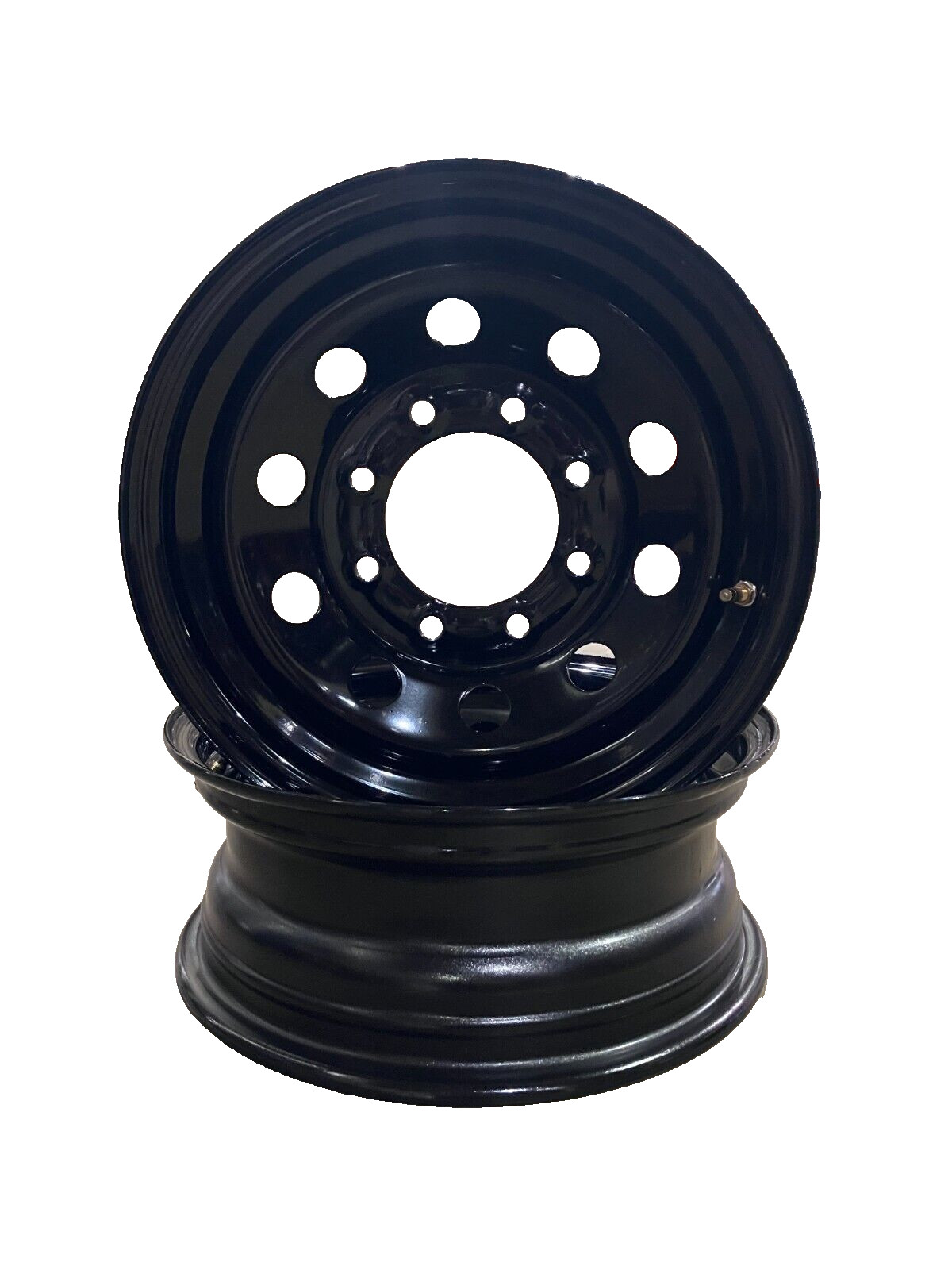 16x6 Trailer Wheel 8 lugs on 6.5 Bolt Pattern Black Modular Trailer Rim 2-Pack