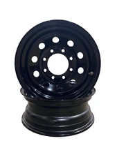 16x6 Trailer Wheel 8 lugs on 6.5 Bolt Pattern Black Modular Trailer Rim 2-Pack