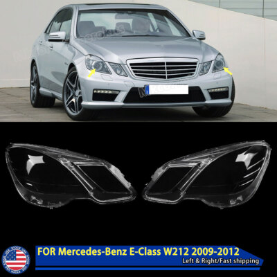 Both Side Headlight Cover Clear Lens For Benz W212 E-Class E350 E550 Pre 09-12
