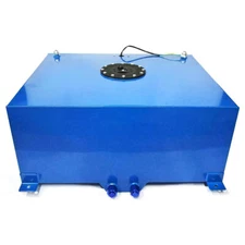 20 GALLON/76L BLUE ALUMINUM RACING/DRIFT FUEL/GAS CELL TANK+CAP+LEVEL SENDER