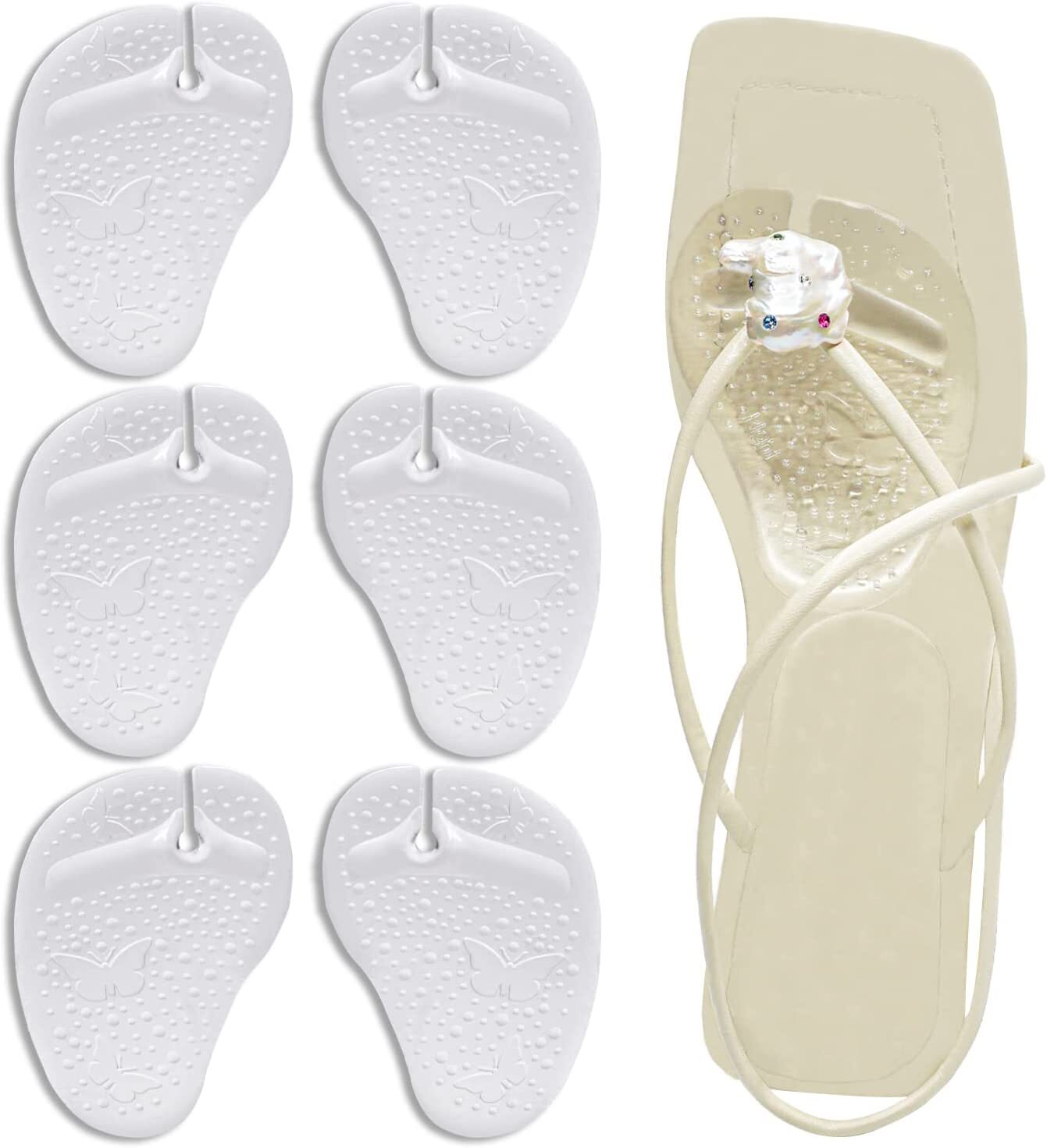 3 Pair Gel Metatarsal Pads for Thong Sandals Flip-Flops Forefoot Cushion  Inserts | eBay