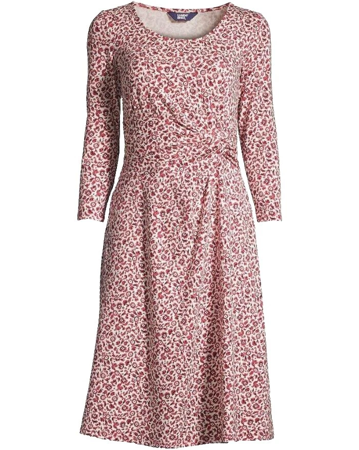 Lands' End Knee Length Casual Floral Dresses for Women