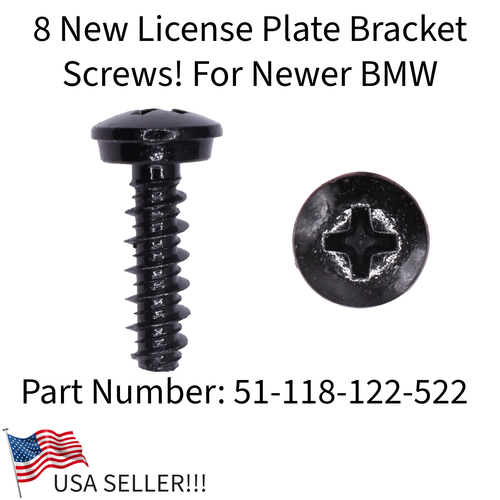 8 NEW LICENSE PLATE BRACKET SCREWS! FOR NEWER BMW X2 I4 M235 M4 M440 ...