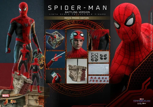 Figura escala 1/6 Hot Toys Spider-Man versión de batalla película edición promocional MMS625