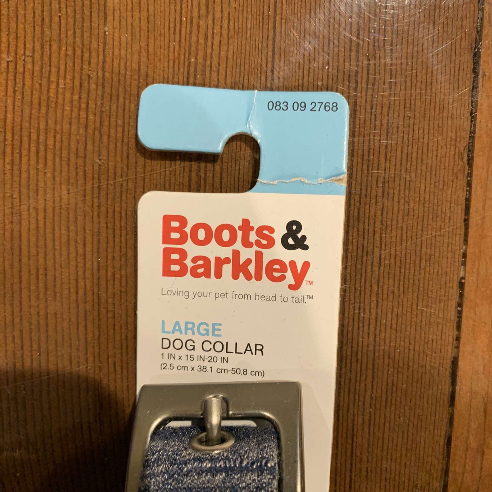 Boots and Barkley DOG COLLAR Blue Navy Striped Large (L) BRAND