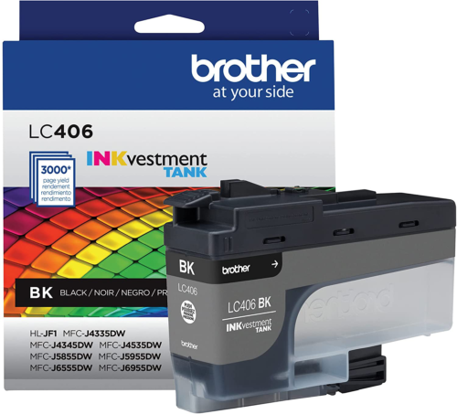 Brother Genuine LC406BK Black Ink Cartridge NEW In Box