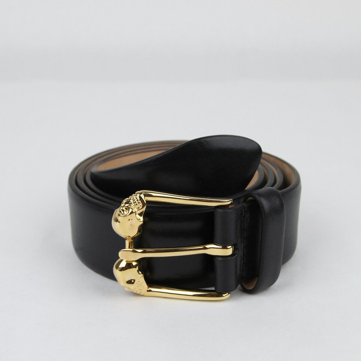 $595 Alexander McQueen Men's Black Leather Belt 110/44 D5 $595 Alexander McQueen Men's Black Leather Belt 110/44 D5