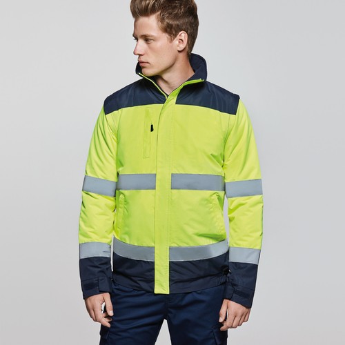 Parka bicolor de alta visibilidad trabajo reflectante abrigo chaqueta  EPSYLON | eBay