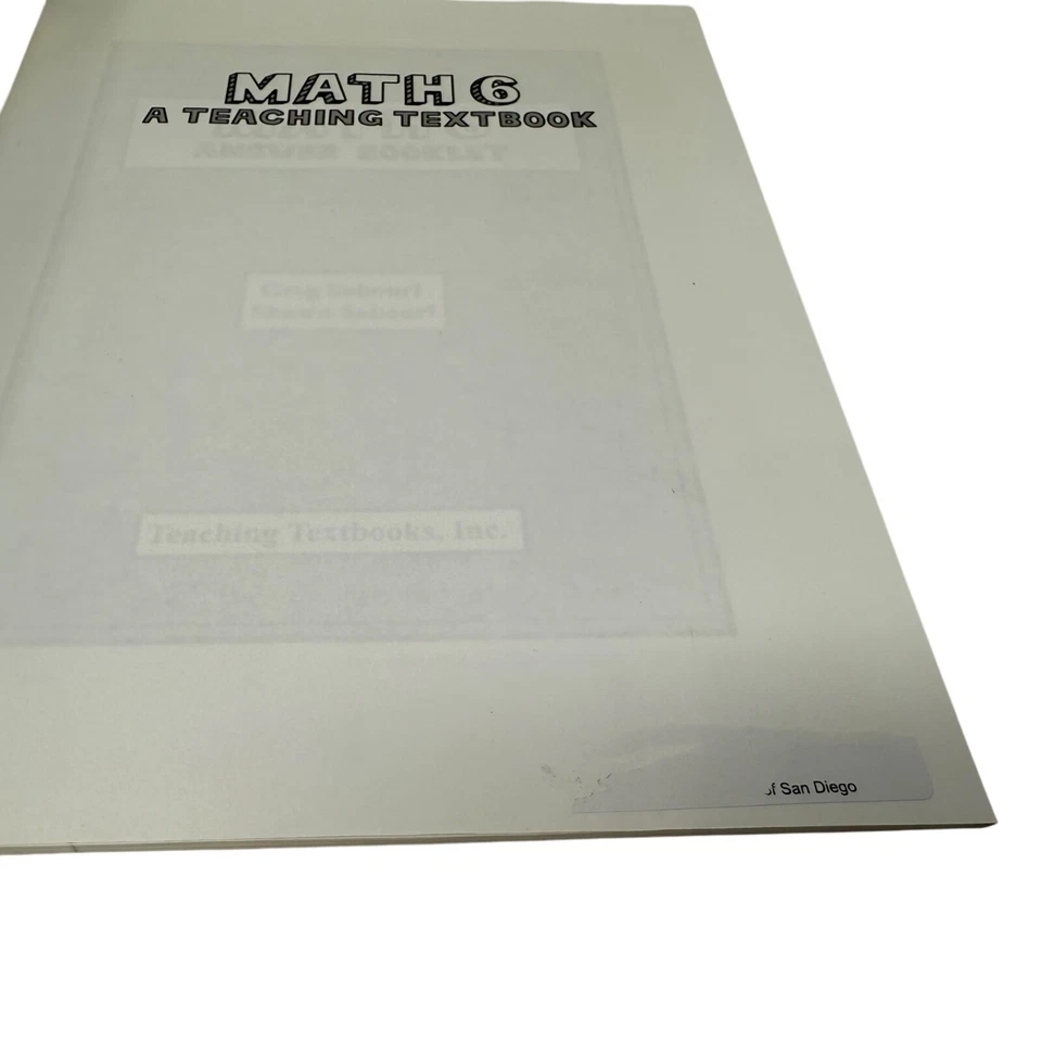 Teaching Textbooks Math 6 Answer Booklet Greg & Shawn Sabouri - Image 3 of 4