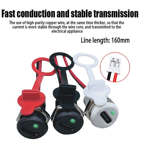 USB-C 2Pin High Current Charging Socket With PH2.0 Nut Lock Plate Connector - Afbeelding 2 van 14