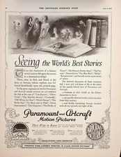 Original 1918 Ad for Paramount and Artcraft Motion Pictures