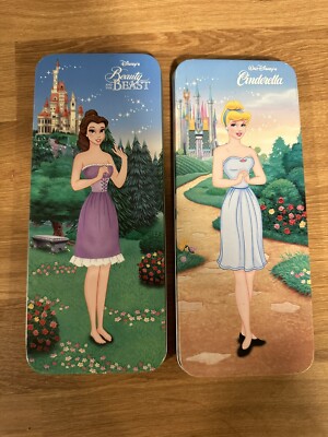Disney Princess Magnetic Paper Doll Cinderella And Belle Travel Tin