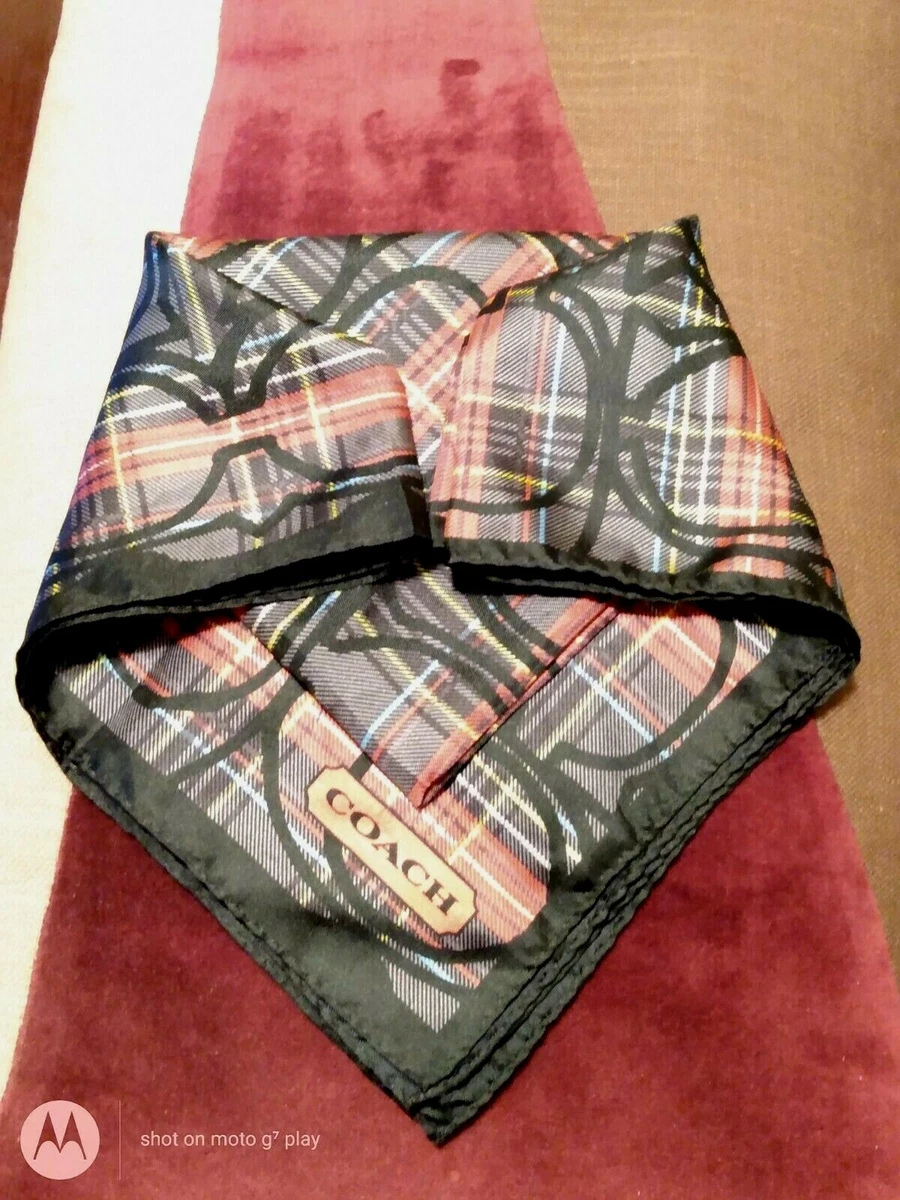 COACH Signature pattern Scarf 21u0026#034; Square CC Logo CA22608 RN26128 100%  Silk . | eBay