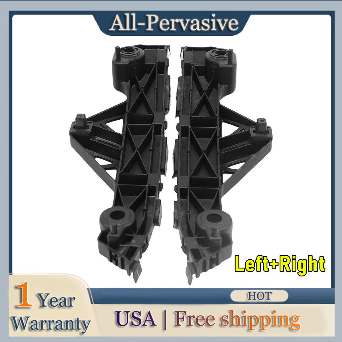 Front Left & Right Bumper Bracket Set for 2010-2012 Mazda 3 - BBN6500T1C BBN6500U1C