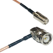 RG316 MINI UHF FEMALE to BNC MALE ANGLE RF Cable FAST-SHIP LOT