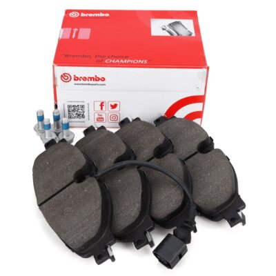 BREMBO Bremsbeläge + Wako für AUDI A3 8V SEAT LEON 5F VW GOLF 7 PASSAT B8 vorne