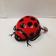 Vintage Lady Bug Tin Wind Up Toy W/ Legs, Made in Hong Kong Doesn't Move Freely