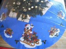 Christmas BUCILLA Felt Applique TREE SKIRT Kit,SANTA AND HIS SLEIGH,43",86362