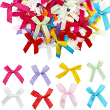 Satin Ribbon Bows, 100Pcs Mini Ribbon Bows Bowknot for Hand Account Sewing Appli