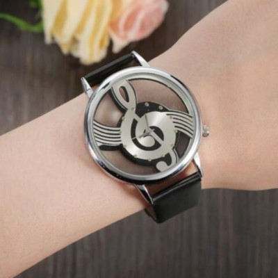 Piano Watch Treble Clef Music Note Silver Case Vintage Skeleton Dial ...