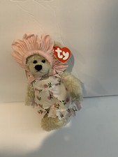 TY The Attic Treasures Collection "Rosalie" 9" Jointed Bear in Dress Bonnet