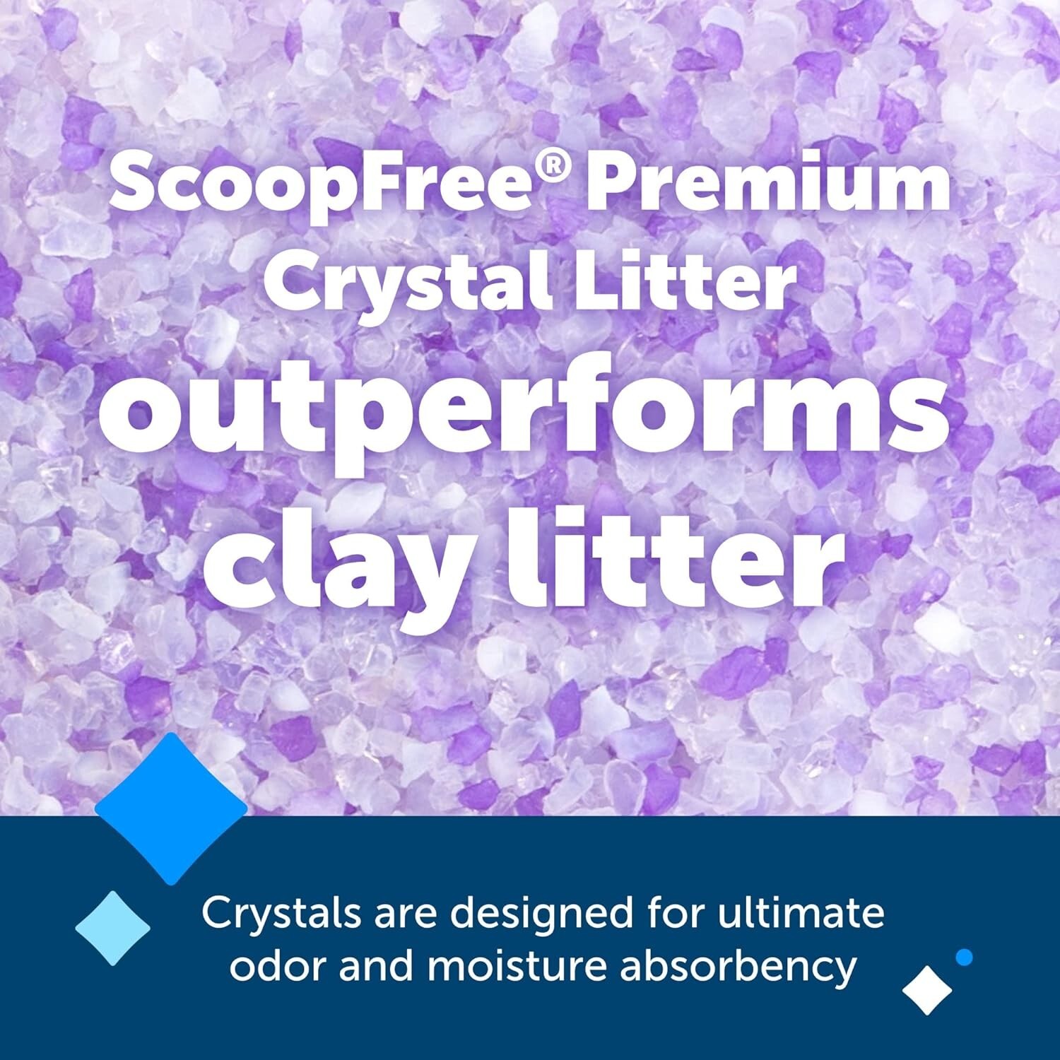 PetSafe ScoopFree Premium Crystal Cat Litter, Lavender - 2-Pack of 4.3 lb