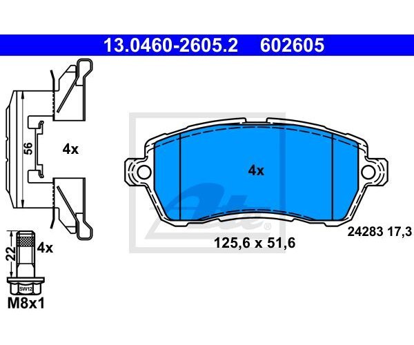 Bremsbelagsatz, Scheibenbremse Ate 13.0460-2605.2 FüR Ford-image
