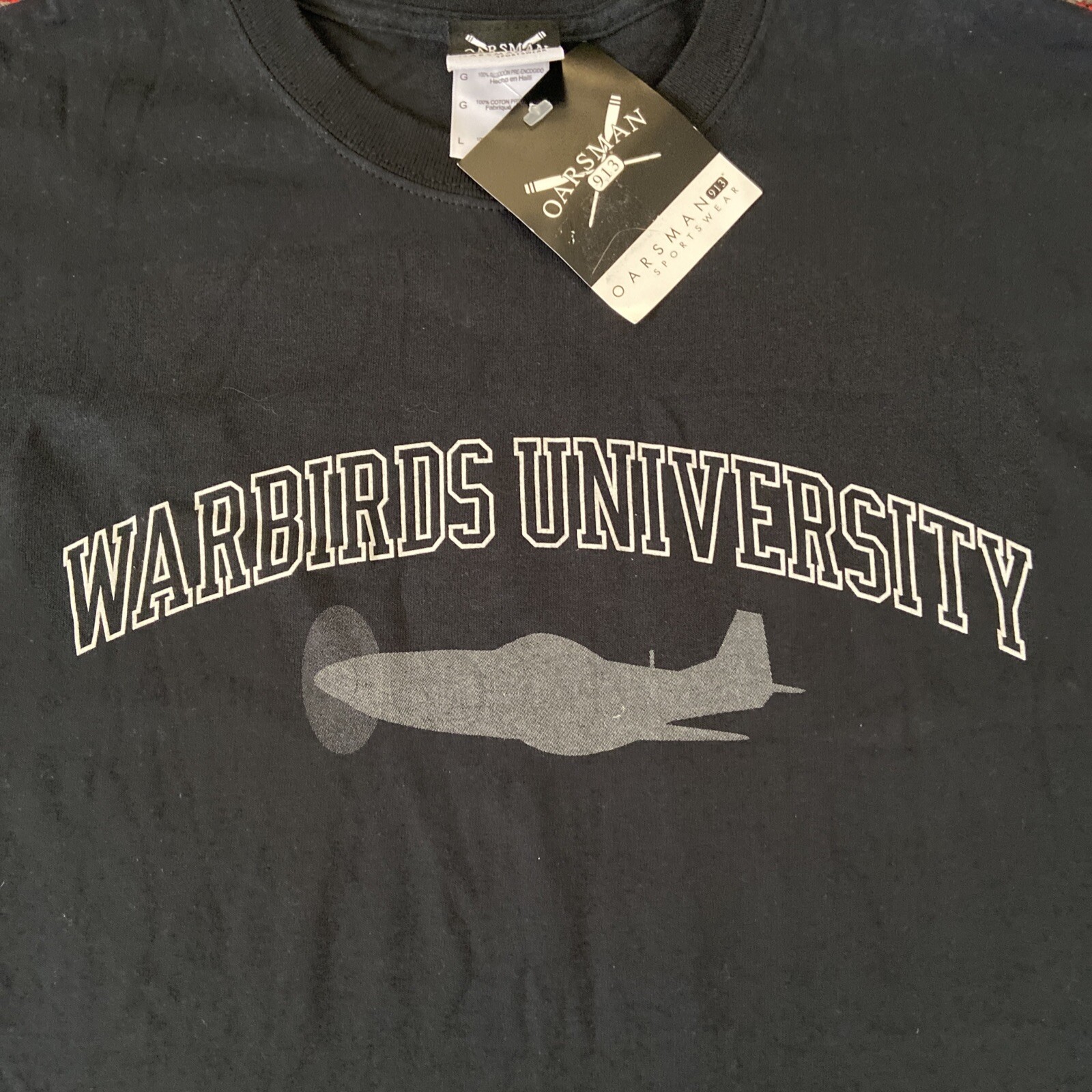 FILA T shirt nera Warbirds University taglia L Oarsman manica corta girocollo nuova con etichette