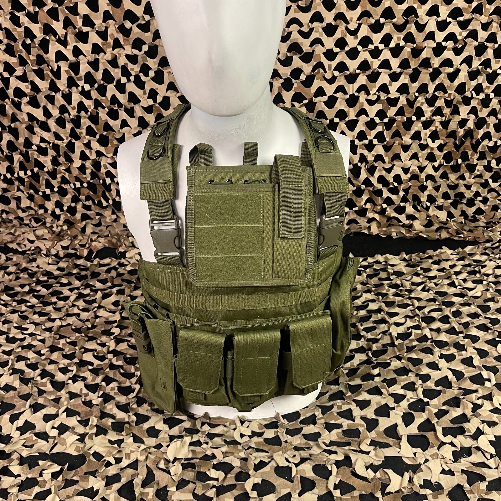 NEW Defcon Gear 900 Denier Complete CFR Carrier Airsoft Vest OD Green eBay