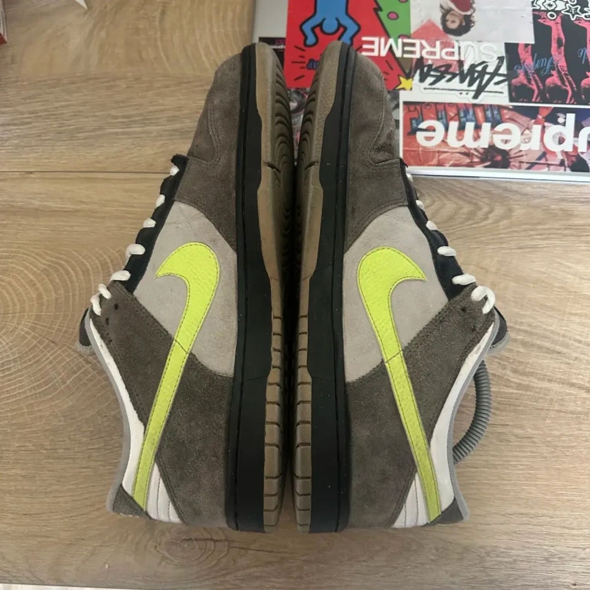 Nike Dunk Low 6.0 Fog Grey And Pale Green 2008 Rare Men display picture 2