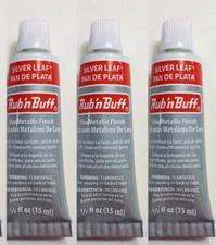 M00199x3 MOREZMORE Fresh Amaco Rub 'n Buff SILVER LEAF 3 Pack Metallic Finish