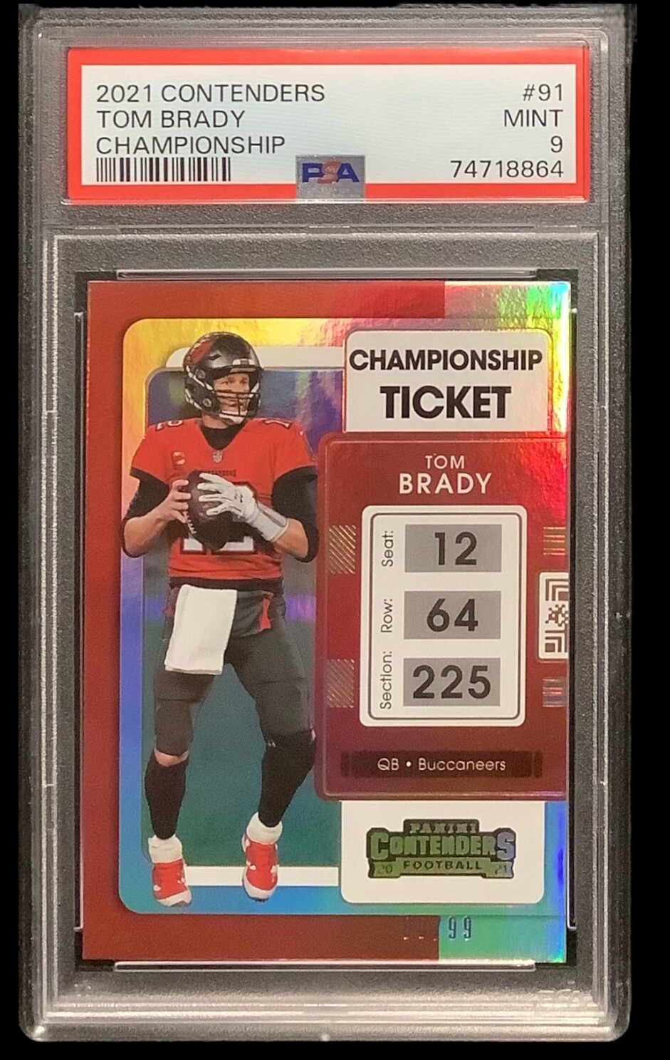 2021 panini contenders #91 tom brady; championship 8/99 ticket PSA 9  (ONLY 1^)